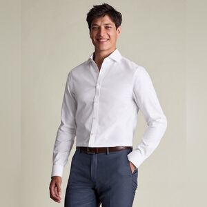 Charles Tyrwhitt | SF White Non-Iron Stretch Burlington Weave Shirt